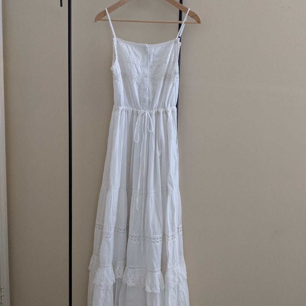 Anthropologie Cotton Maxi Dress S Adjustable